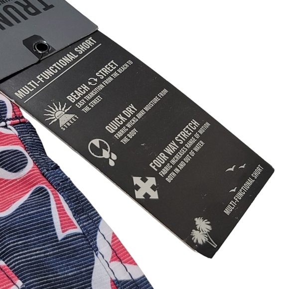 TRUNKS Surf & Swim Men's Multi-functional Floral Shorts Slate Blue Size 32 NWT - Picture 13 of 14